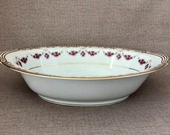 Noritake Ridgewood Oval Serving Bowl, Mid-Century Rose Border China