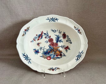 WEDGWOOD Queen's Ware 10" OVAL Vegetable Serving BOWL Williamsburg Potpourri England Made Floral Earthenware Couples Gift For the Home