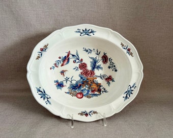 Wedgwood Queen's Ware Oval Bowl: Williamsburg Potpourri Floral Earthenware