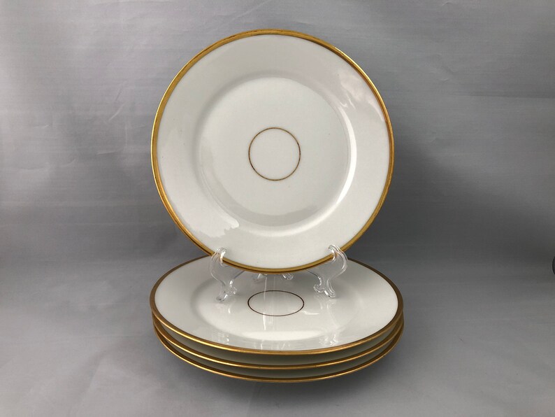 Set of 4 LIMOGES Gold Trim ANTIQUE Dessert Plates 18941931 Etsy