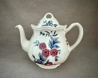 WEDGWOOD Queen's Ware TEAPOT Williamsburg Potpourri High End England Made Floral Earthenware Tea Pot Couples Gift For the Home