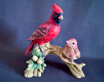 Lefton Cardinal Bird Figure, Enesco Cardianl Bird Figure, Cardinal