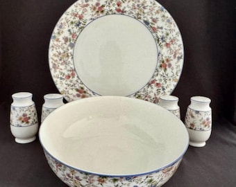 Vintage Mikasa Petite Bone Marlboro Pattern: China Dinnerware Serving Set Pieces