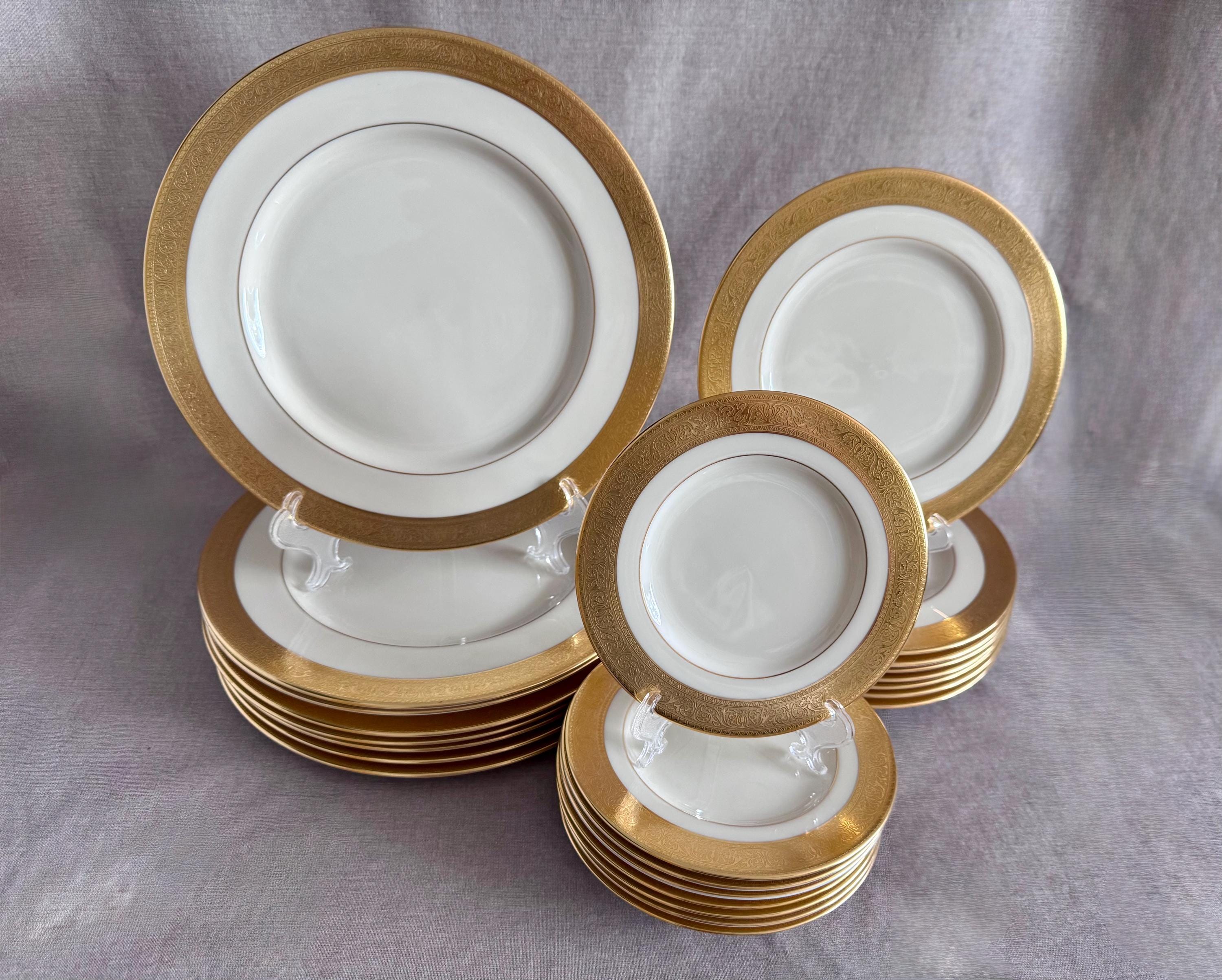 Lenox Westchester Bone China Plates: Gold Encrusted, Service
