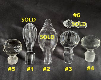 Glass Decanter Stoppers: Decorative Clear Smooth, Cut Crystal, Faceted, Ball Replacement Stopper