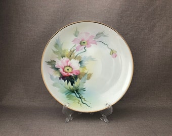 Morimura Nippon Hand Painted China Plate: Antique Floral Decor