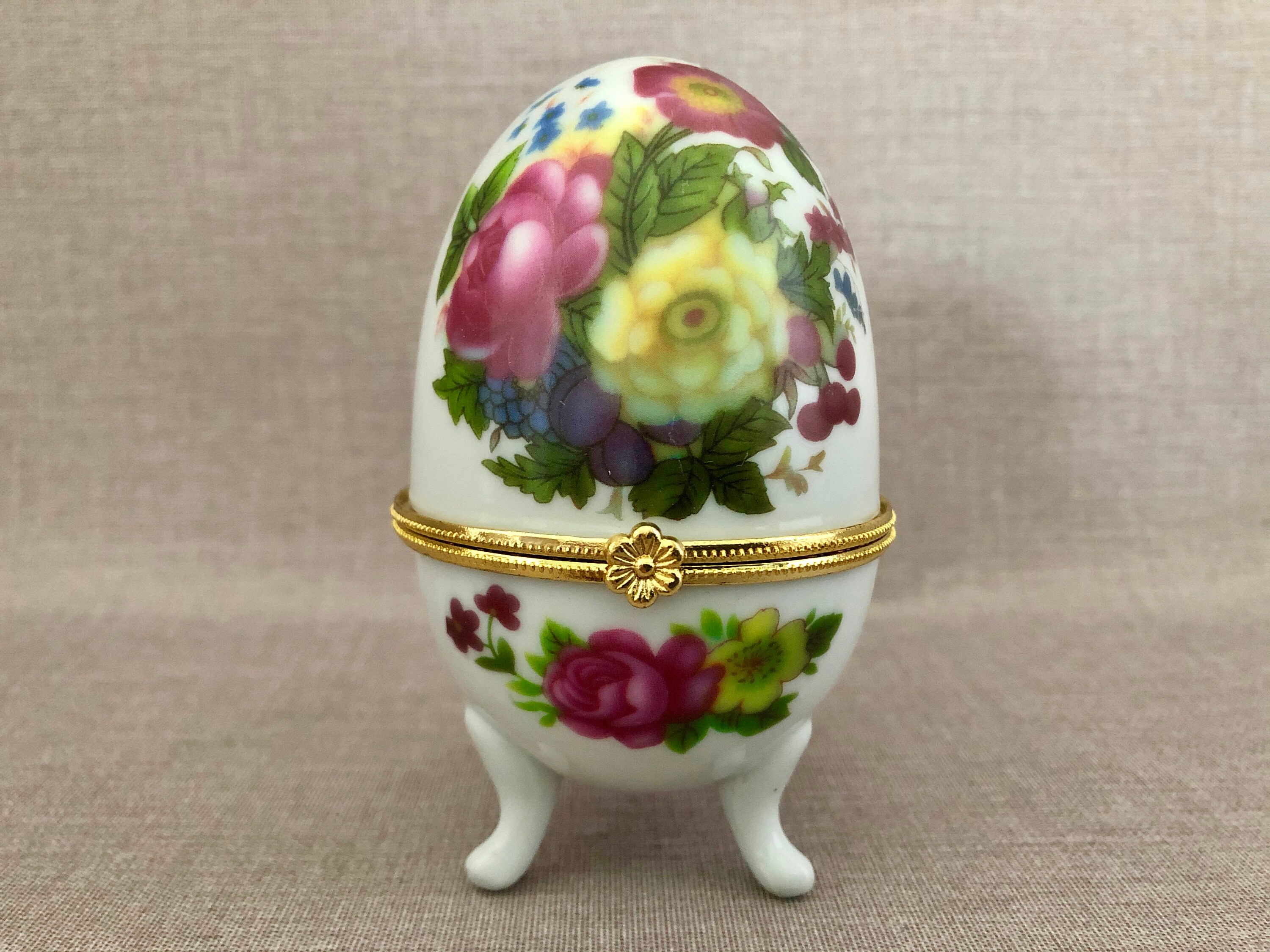 Egg TRINKET BOXES Hinged China Porcelain Eggs Footed China Etsy
