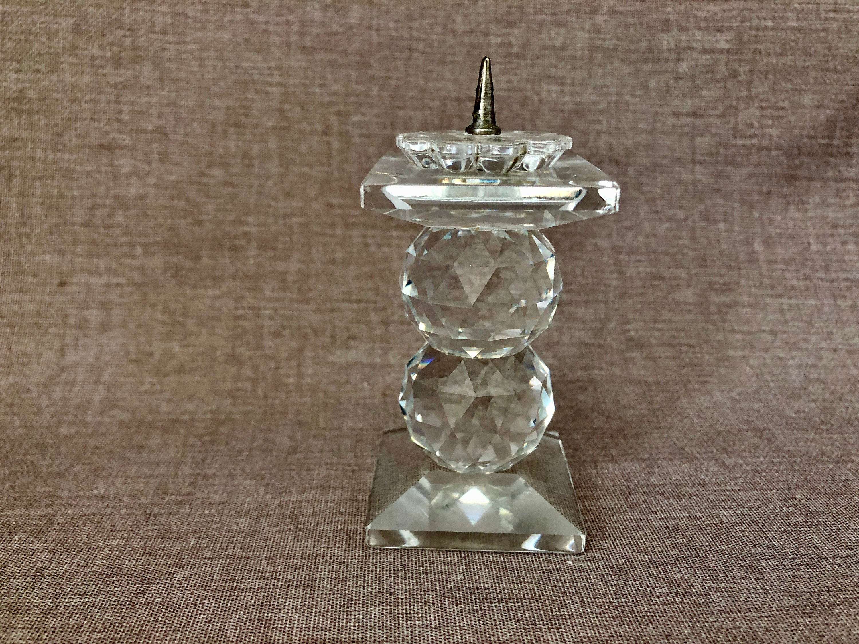 Swarovski Crystal Candle Holder: 3" Pin Style