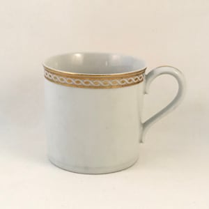 Wedgwood China MUG Embassy Collection Granville China Tea or Coffee Cup in White with Gold Rope Trim Holiday Gift Exchange Gift for Her