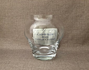 Vintage Lenox Crystal Votive Candleholder - 1984 Candlelight Etched Glass