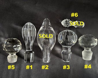 Glass Decanter Stoppers: Decorative Clear Smooth, Cut Crystal, Faceted, Ball Replacement Stopper