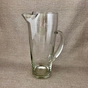 COCKTAIL PITCHER Etched Wheat Mid Century American GLASS 20th Century Clear 1 Qt Pitcher Vintage Home Bar Barware Gift for Her Him or Couple