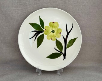 Hand Painted Mid Century American Ceramic PLATE Popular made in USA Dixie Dogwood by Joni Fine Collectible Home Accent Kitchen Ware or Gift