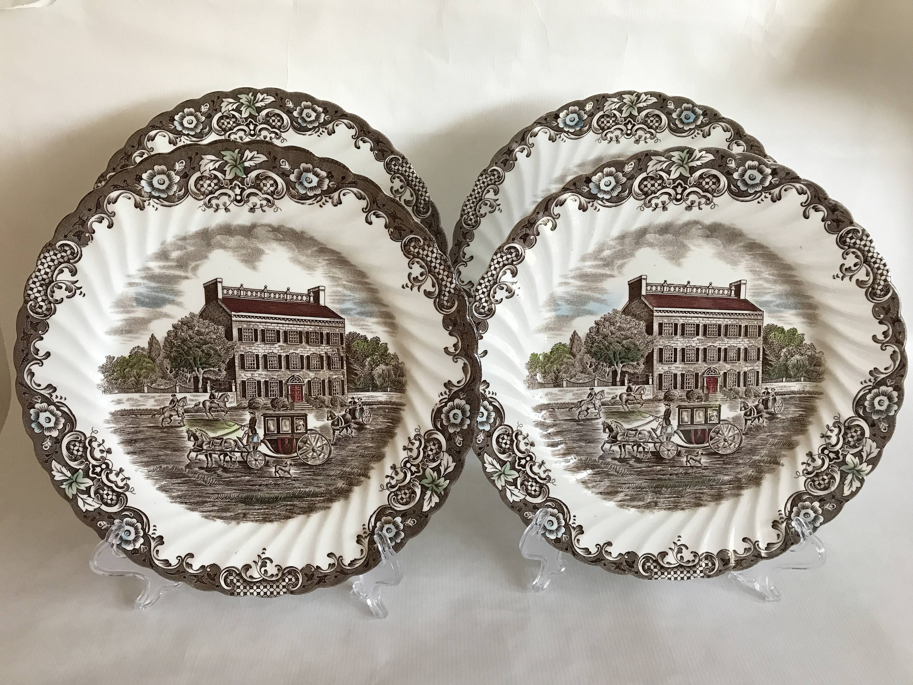 Vintage Johnson Brothers HERITAGE HALL Set of 4 Dinner PLATES,4411 ... Vintage Johnson Brothers HERITAGE HALL Set of 4 Dinner PLATES,4411 ...