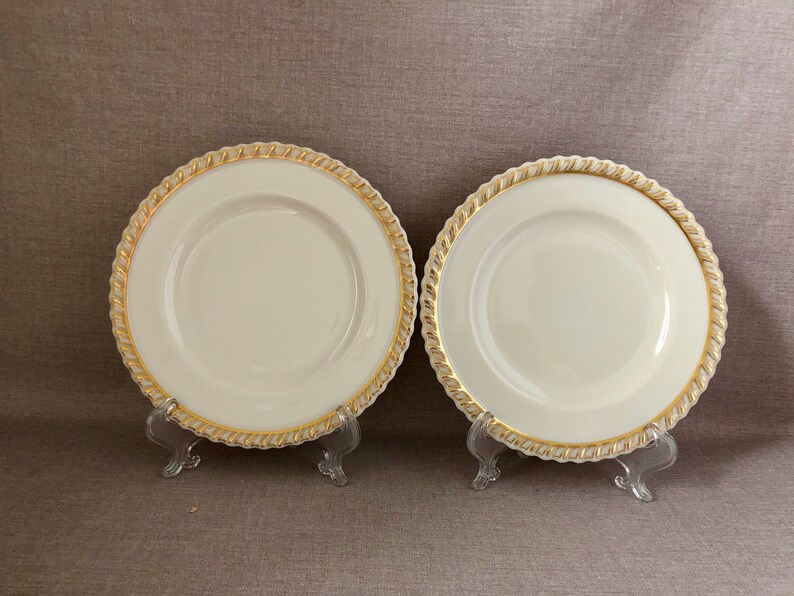 Early LENOX CHELSEA Rimmed w Gold Trim Bread and Butter Plates Etsy