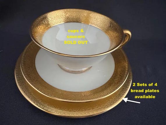 Set of 4 Westchester Lenox Bone China: 24K Gold Encrusted Bread