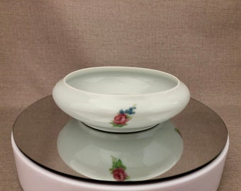 LIMOGES Malbec France Porcelaine CHINA Vanity Dresser BOWL Dish Vintage White with Roses Home Accent Decor Piece Jewelry Keeper Gift for Her