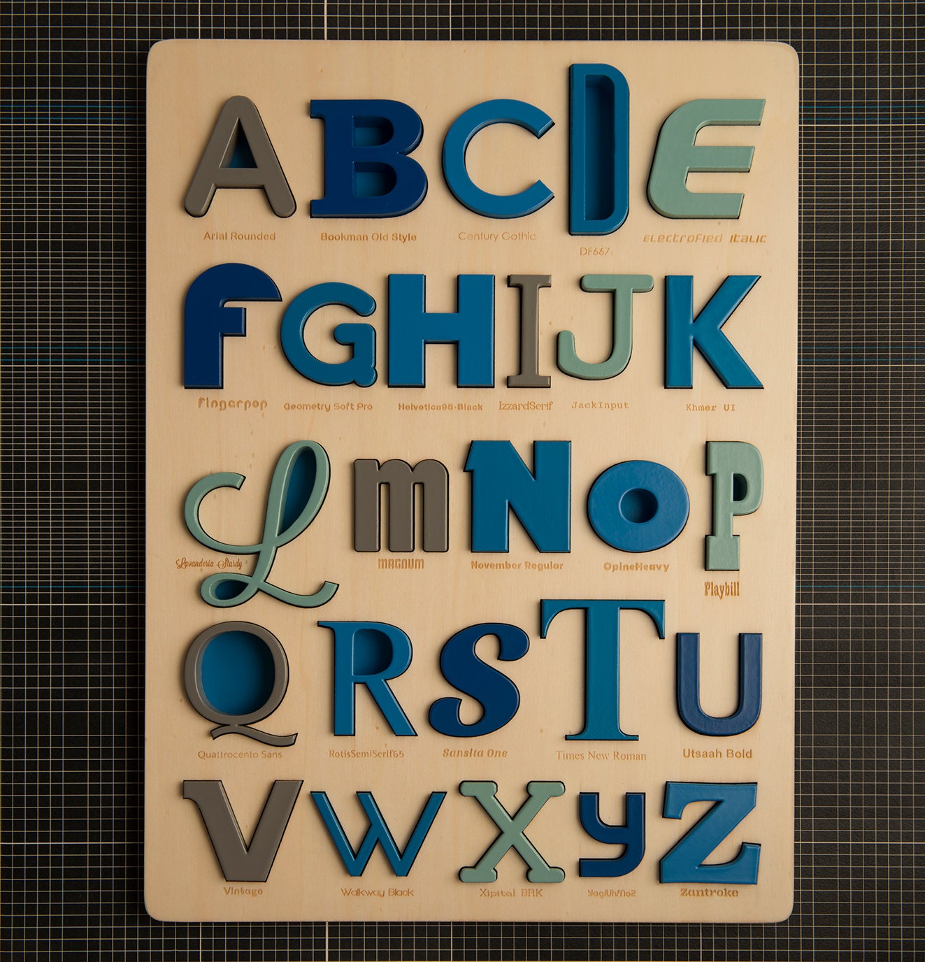 Font Alphabet Puzzle Etsy