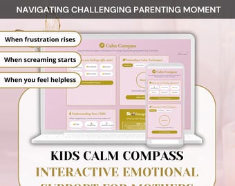 Calm Compass for Moms – Emotional Support Tool | Gentle Parenting Guide | Interactive Calm Techniques & Affirmations for Mothers