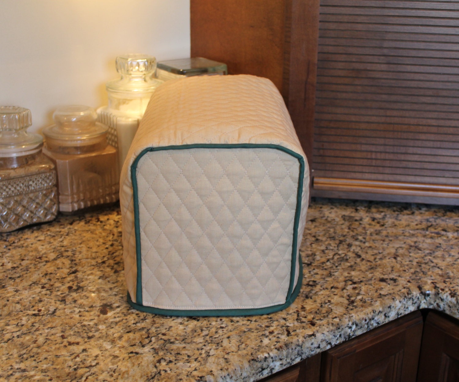 4 Slice Toaster Cover 600 color combos Tan/Hunter Green Etsy