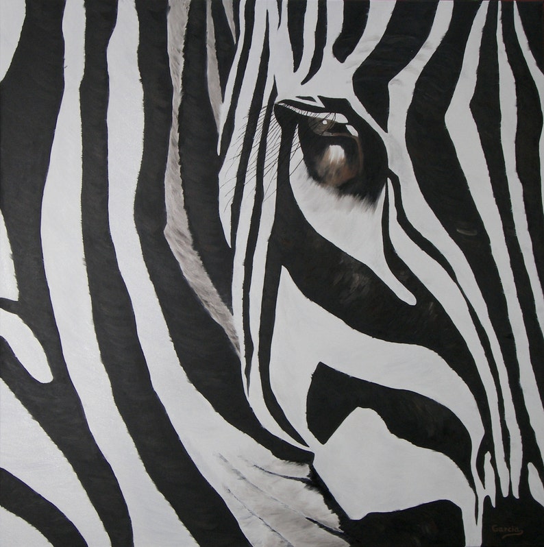 Zebra Oil Painting Zebra Original Oil Painting Large Etsy