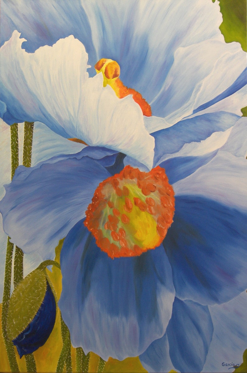 Cactus Flower Oil Painting Original Oil Painting night Etsy