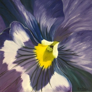 Dahlia Flower Oil Painting 18 x 18 image 4