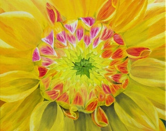 ユリの花の油絵（18インチ×18インチ） - Etsy 日本
