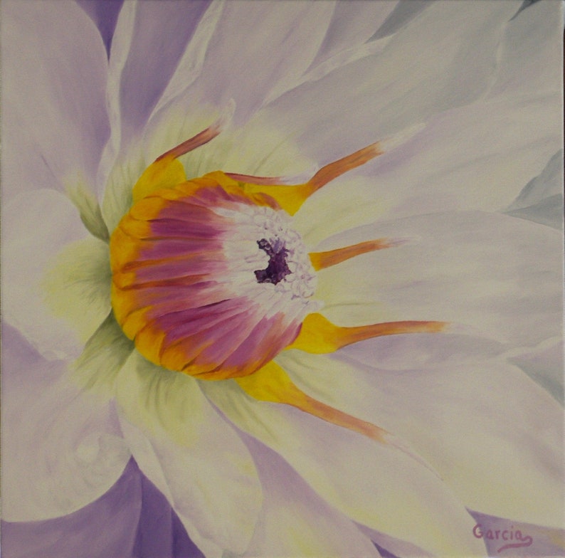 Dahlia Flower Oil Painting 18 x 18 image 9