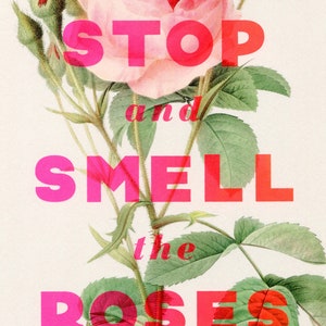 Stop And Smell The Roses Screenprint pink image 2