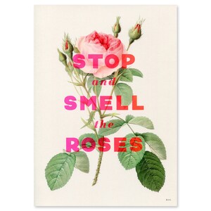 Stop And Smell The Roses Screenprint pink image 3