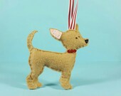 Chihuahua-Ornament, Filz Hund Liebhaber Geschenk, Hochzeit Bevorzugung, Parteibevorzugung, Geschenkanhänger, Hund, Haustier Porträt,