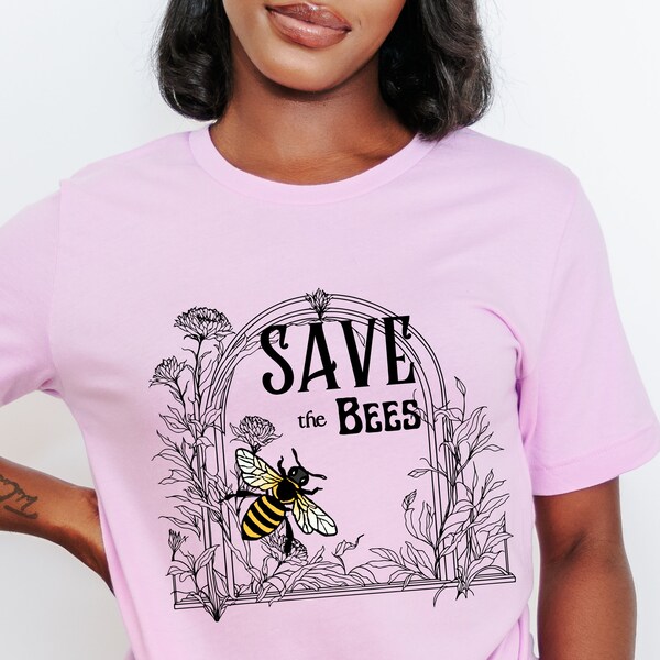 bee tshirt boho bee lover save bee gardener present honey bee insect retro shirt trendy threatened species bee gift tee flower plant lover