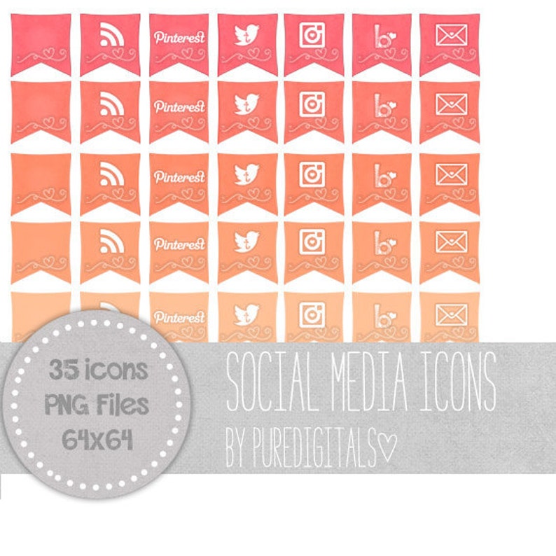 Icônes de médias sociaux orange, Blog boutons, boutons de médias sociaux, médias sociaux mignons boutons, Orange Blog boutons, icônes de site Web image 1