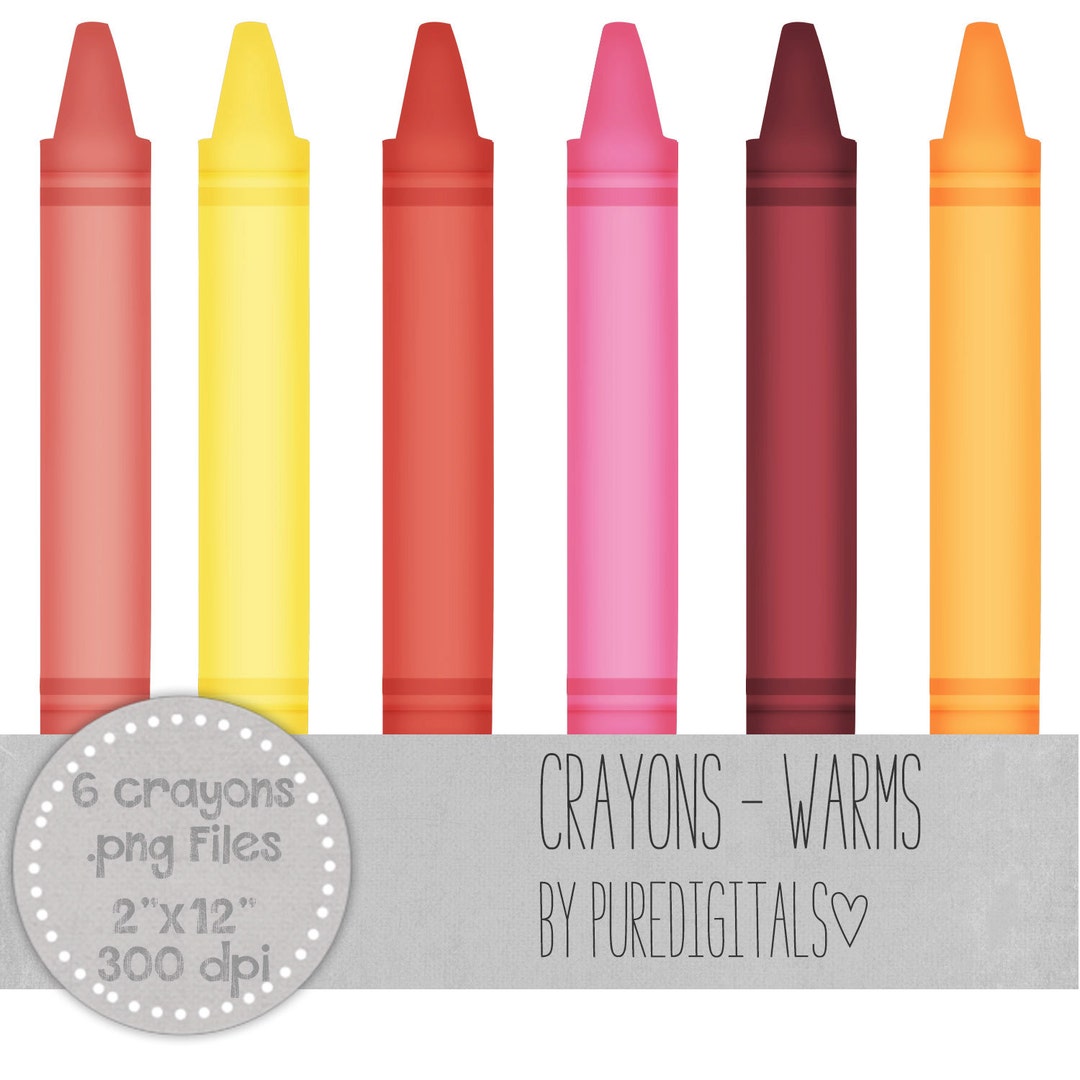 Crayons Clip Art, Crayons PNG, Digital Scrapbooking, Scrapbooks, Colored Crayons, Digital