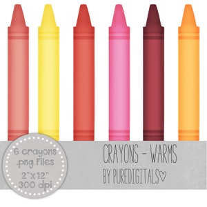 Crayons Clip Art, Crayons PNG, Digital Scrapbooking, Scrapbooks, Colored Crayons, Digital Crayons, Digital ClipArt, School, Digital Clip ARt