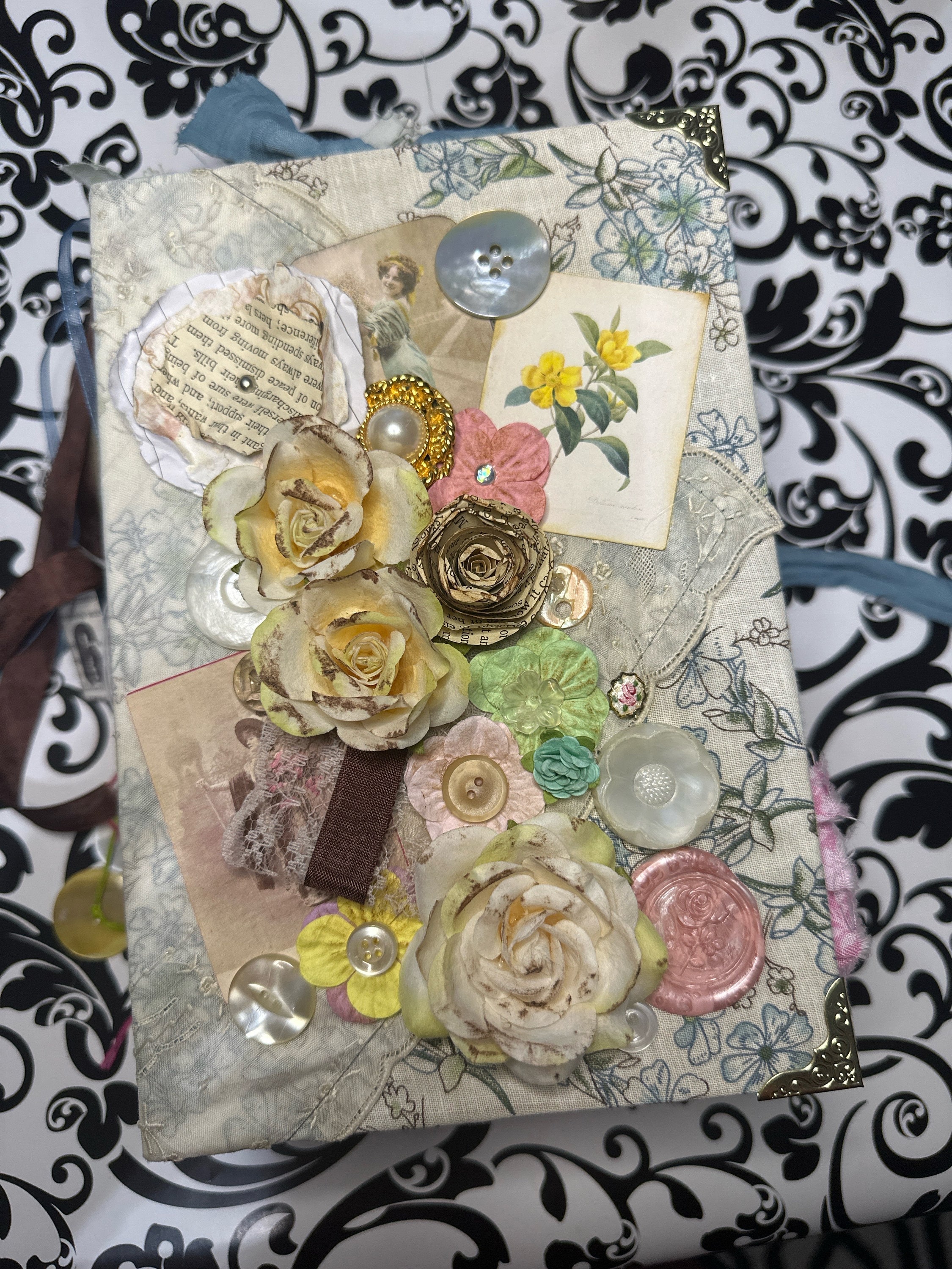 junkjournal【fleur】 FLEUR Vintage French Flower Theme Junk Journal Altered Album