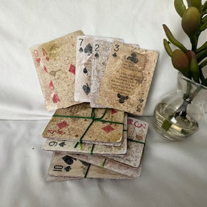 Altered Playing Cards 5 pack, Art, Scrapbooking, Junk Journal, Ephemera