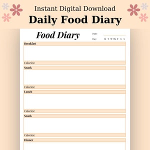 Dagelijks, Log, Logboek, Tracker, Gezondheid, Dagelijks, Dagelijks, Dagboek, Digitale, Downloaden, Dagboek, Dagboek, Dagboek, Calorietracker, Calorietracker