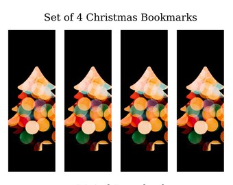 Bookmark, Christmas, Book, Reading, Tree, Digital, Download, Set of 4