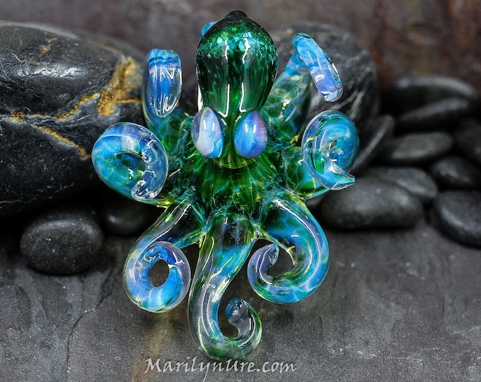 The Firefly Kraken Collectible Wearable Boro Glass Octopus Necklace / Sculpture  Made to Order