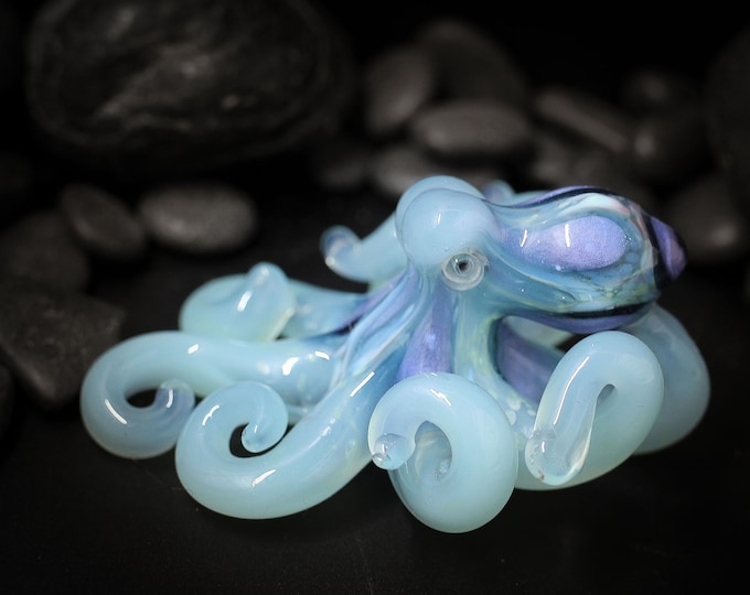 The Wisteria Lime Kraken Collectible Wearable  Boro Glass Octopus Necklace / Sculpture - Made to Order