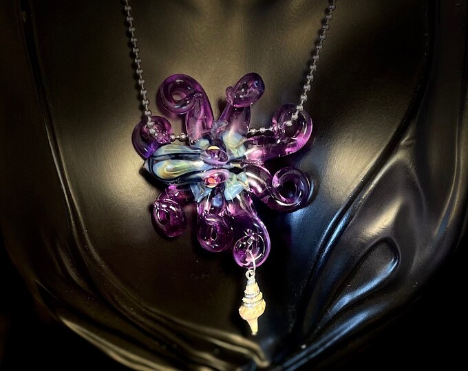 The Gordian Knot Kraken Collectible Wearable  Boro Glass Octopus Necklace / Sculpture
