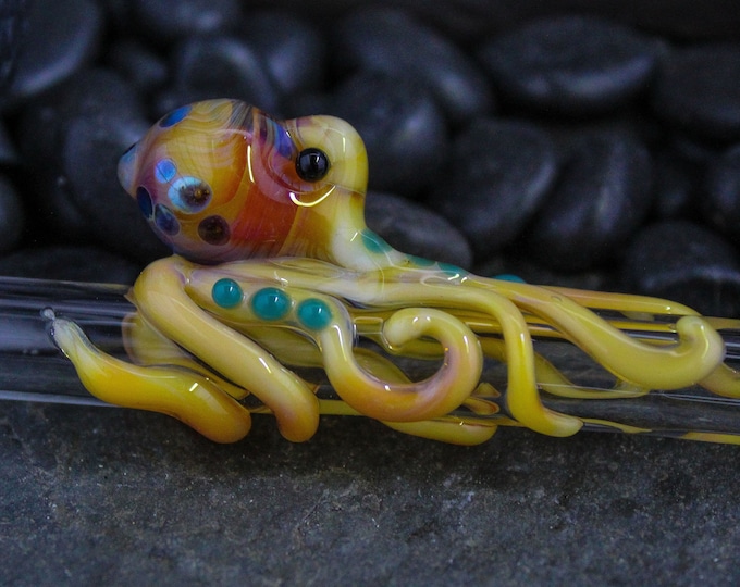 The Aqua Loki Boro Glass Octopus Forever Straw - Works with 30 & 40 oz Stanley Quencher cups