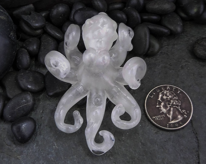 The Ice Kraken Collectible Wearable Boro UV Glass Octopus Necklace / Sculpture - Made to Order