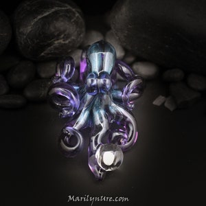 Ashton's Opal Catcher Kraken Collectible Wearable  Boro Glass Octopus Necklace / Sculpture Made to Order