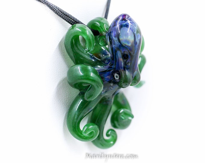 The Millennium Kraken Collectible Wearable  Boro Glass Octopus Necklace / Sculpture Made to Order