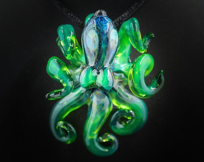 The Moonbeam Kraken Collectible Wearable  Boro Glass Octopus Necklace / Sculpture Made to Order