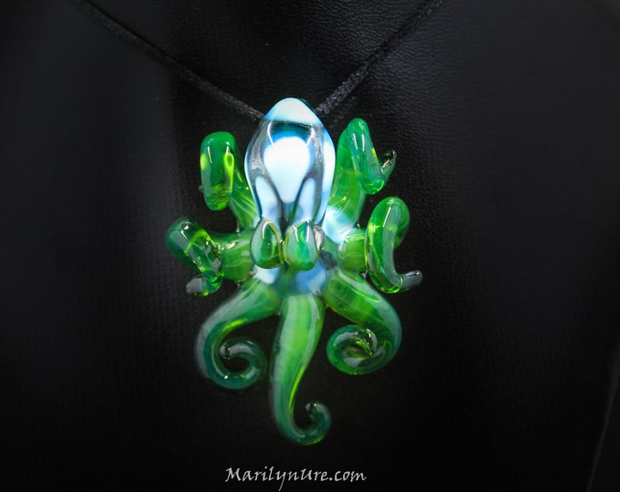 Calypso's Envy Kraken Collectible Wearable  Boro Glass Octopus Necklace / Sculpture Made to Order