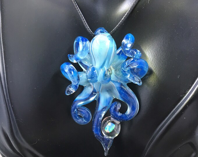 The Calypso Stardust Opal Catcher Kraken Collectible Wearable Boro Glass Octopus Necklace / Sculpture Made to Order
